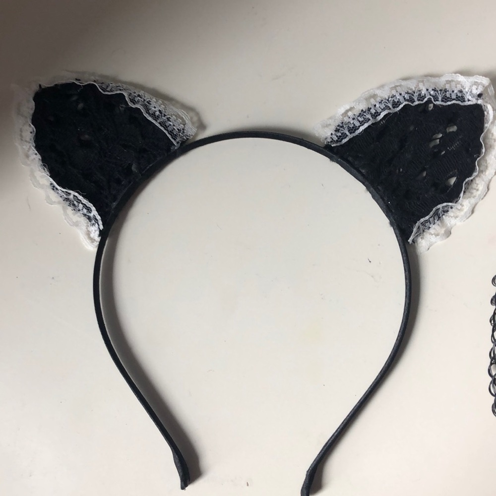 black lace cat ears